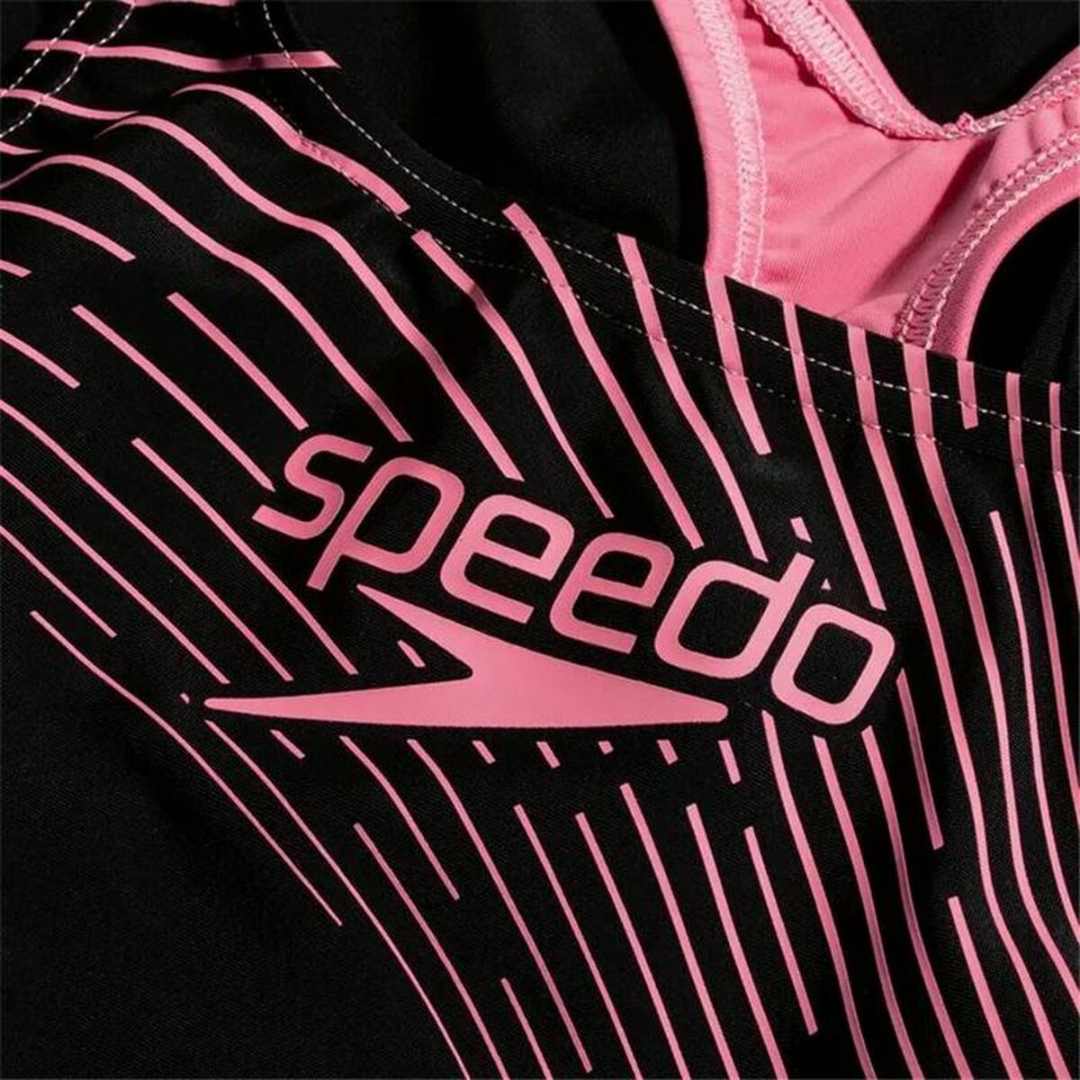 Badeanzug für Mädchen Speedo Medalist Schwarz